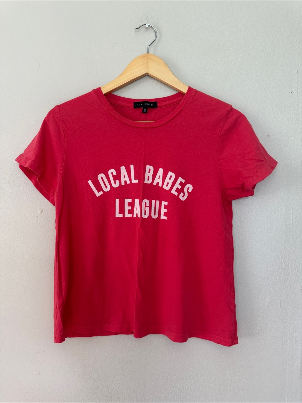 L.A. Hearts Hot Pink/red 'Local Babes League' Graphic Tee medium